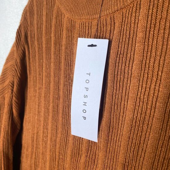 Topshop Drop Armhole Knit Crew Neck Ribbed Long Sleeve Sweater Size 8/10 Medium - Picture 5 of 10